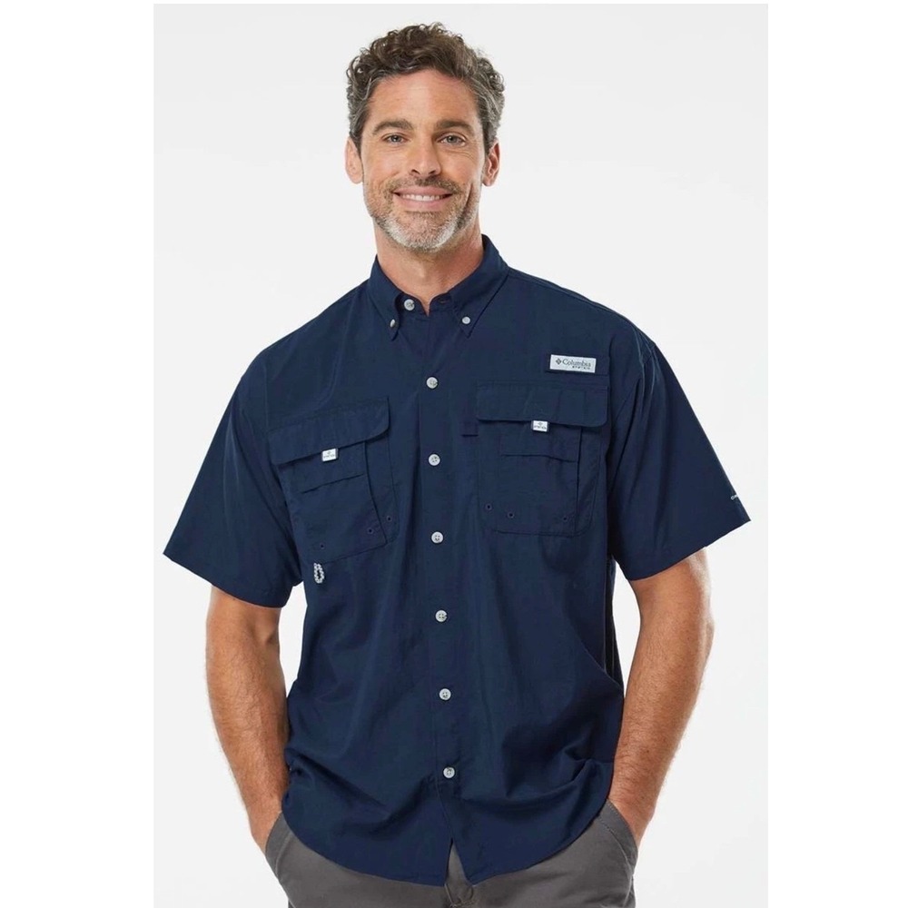 Columbia PFG Fishing Shirt Mens XL Short Sleeve Ventilated Ripstop Button Up